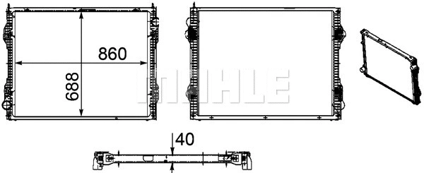 Radiator, engine cooling (CR 1175 000P)