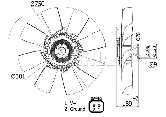 Fan, engine cooling (CFF 421 000S)