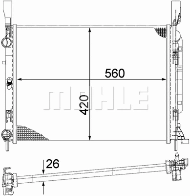 Radiator, engine cooling