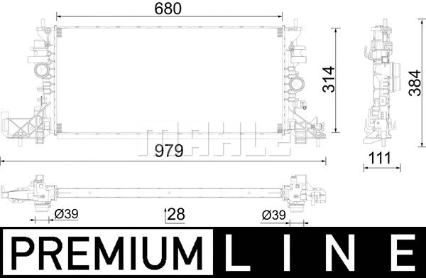 Radiator, engine cooling (CR 2597 000P)