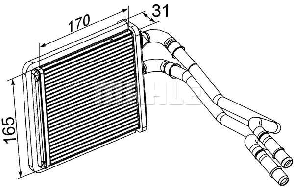 Heat Exchanger, interior heating (AH 198 000P)