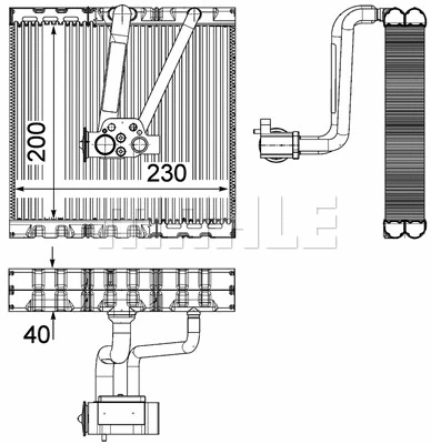 Evaporator, air conditioning (AE 93 000P)