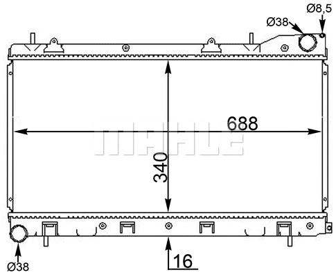 Radiator, engine cooling (CR 1561 000S)