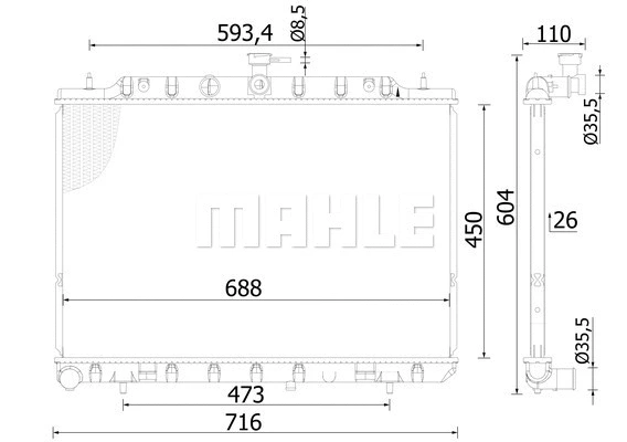 Radiator, engine cooling (CR 2424 000S)