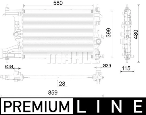 Radiator, engine cooling (CR 2116 000P)