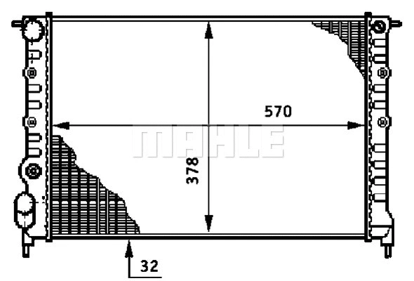 Radiator, engine cooling (CR 638 000S)