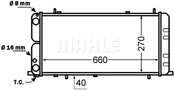Radiator, engine cooling (CR 140 000S)