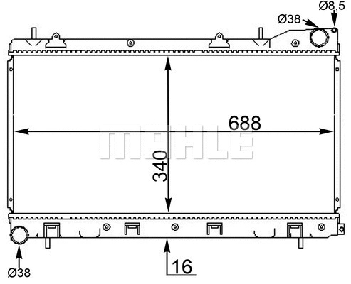 Radiator, engine cooling (CR 1566 000S)