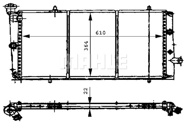 Radiator, engine cooling (CR 444 000S)