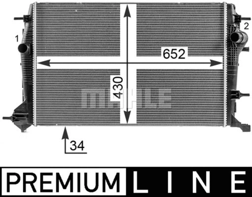 Radiator, engine cooling (CR 25 000P)