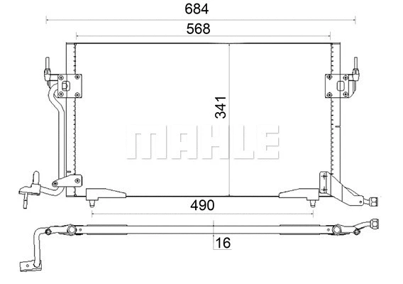 Condenser, air conditioning (AC 182 001S)