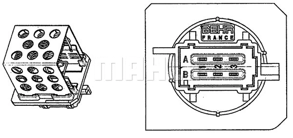 Resistor, interior blower (ABR 89 000P)