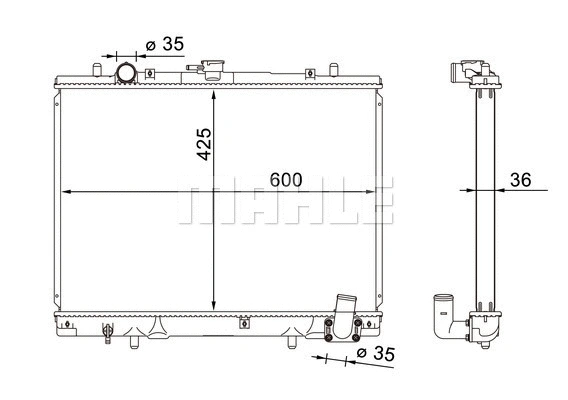 Radiator, engine cooling (CR 1608 000S)