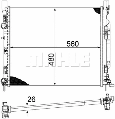 Radiator, engine cooling (CR 1155 000P)