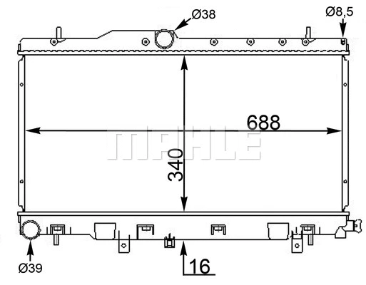 Radiator, engine cooling (CR 1563 000S)