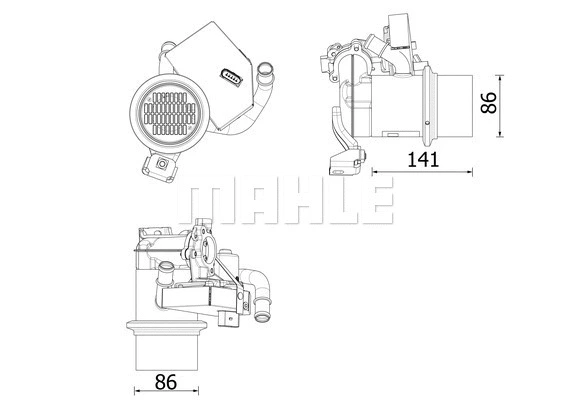 Cooler, exhaust gas recirculation (CE 14 000P)