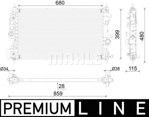 Radiator, engine cooling (CR 1011 000P)