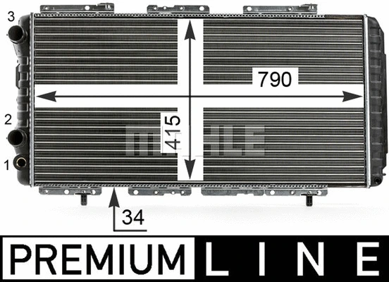Radiator, engine cooling (CR 34 000P)