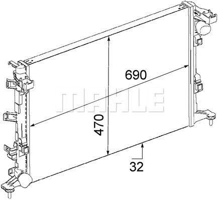 Radiator, engine cooling (CR 914 000P)