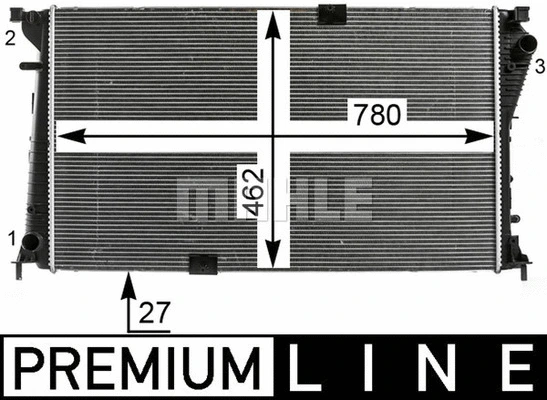 Radiator, engine cooling (CR 19 000P)