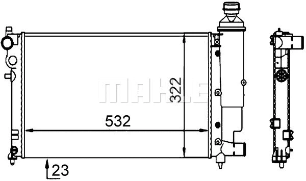 Radiator, engine cooling (CR 91 000S)
