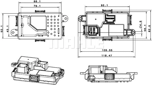 Regulator, interior blower (ABR 67 000P)