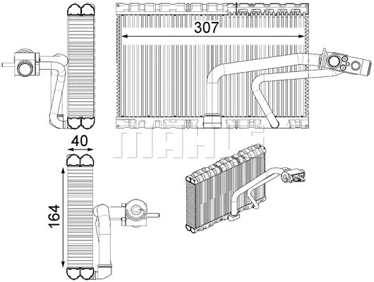Evaporator, air conditioning (AE 114 000P)