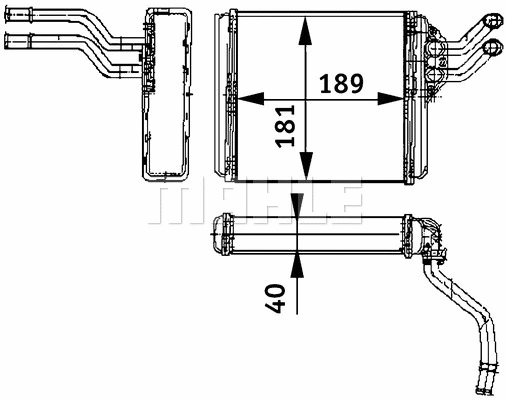 Heat Exchanger, interior heating (AH 91 000P)