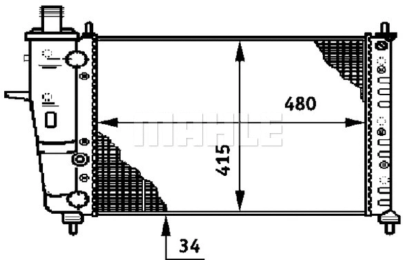 Radiator, engine cooling (CR 598 000S)