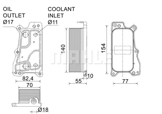 Oil Cooler, engine oil (CLC 235 000P)