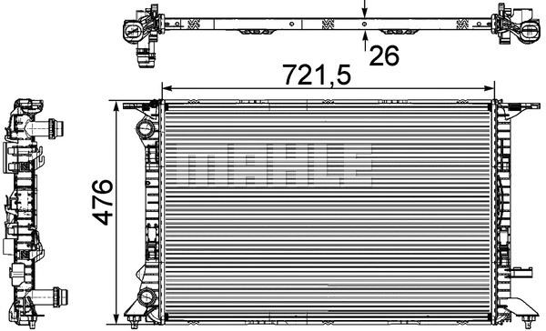 Radiator, engine cooling