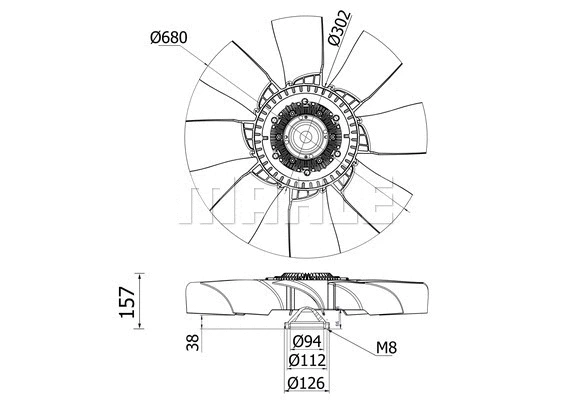 Fan, engine cooling (CFF 414 000S)