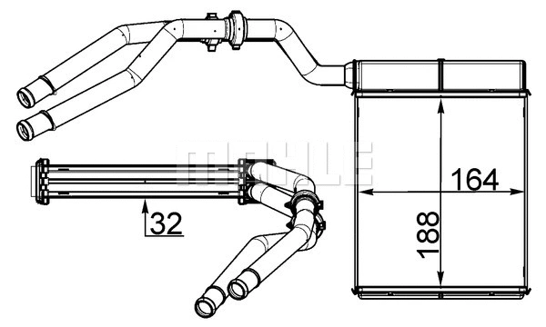 Heat Exchanger, interior heating (AH 257 000S)