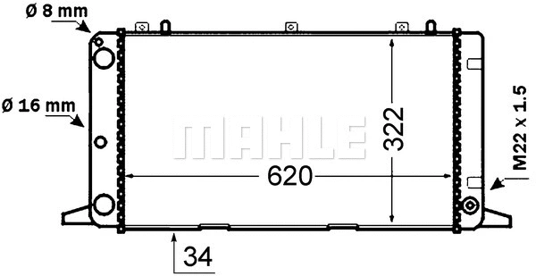 Radiator, engine cooling (CR 1415 000S)