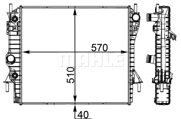 Radiator, engine cooling (CR 1965 000P)