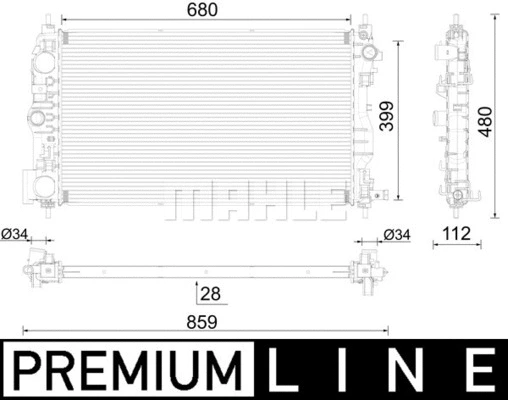 Radiator, engine cooling (CR 2594 000P)