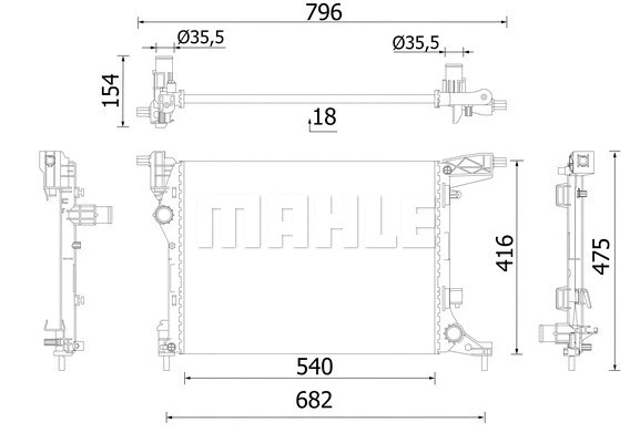 Radiator, engine cooling (CR 2420 000S)