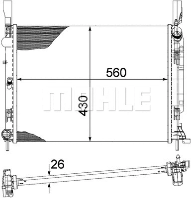Radiator, engine cooling (CR 1154 000P)