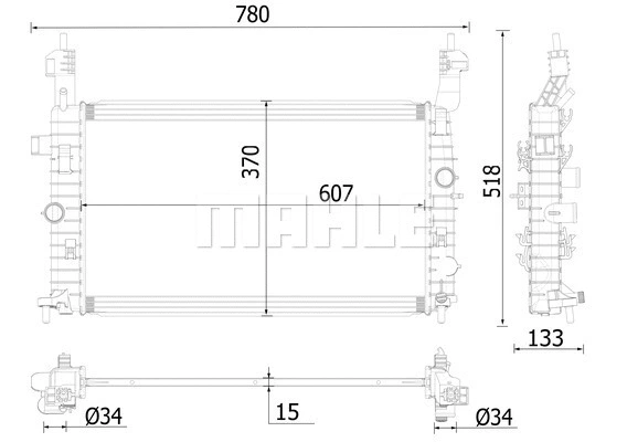 Radiator, engine cooling