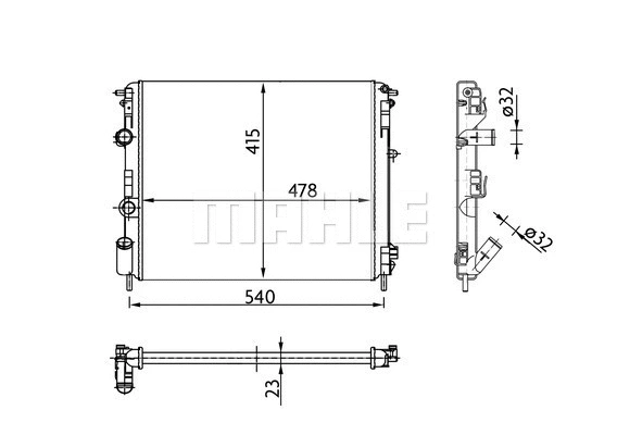 Radiator, engine cooling (CR 36 000S)