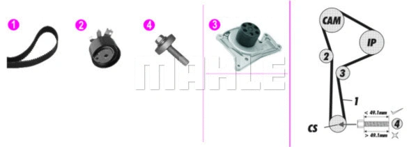 Water Pump & Timing Belt Kit (CPK 136 000P)