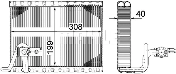 Evaporator, air conditioning (AE 124 000P)