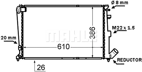 Radiator, engine cooling (CR 1429 000S)