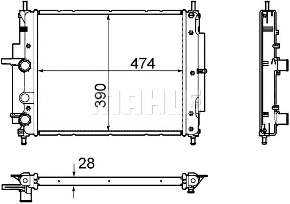 Radiator, engine cooling (CR 1107 000P)