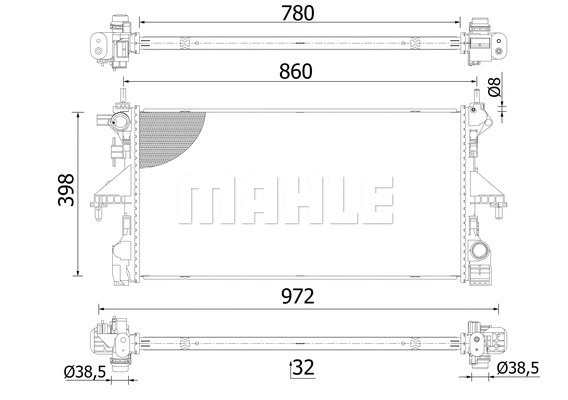 Radiator, engine cooling (CR 2541 000S)