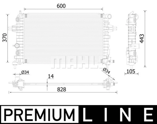 Radiator, engine cooling (CR 2226 000P)