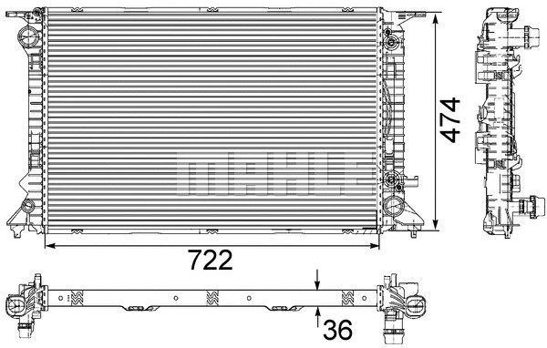 Radiator, engine cooling