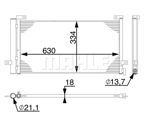 Condenser, air conditioning (AC 74 000S)