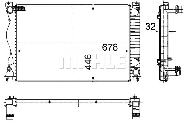 Radiator, engine cooling (CR 978 000S)