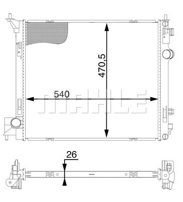 Radiator, engine cooling (CR 1596 000S)